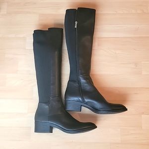 Kenneth Cole New York Levon Leather & Rib Knit Riding Boot